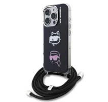 Karl Lagerfeld IML Crossbody K&CH Heads Zadní Kryt pro iPhone 16 Pro Black obrázek