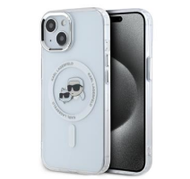 Karl Lagerfeld IML K&CH Heads Metal Frame MagSafe Zadní Kryt pro iPhone 15 Transparent obrázek