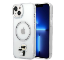 Karl Lagerfeld IML Karl and Choupette NFT MagSafe Zadní Kryt pro iPhone 15 Transparent obrázek