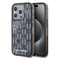 Karl Lagerfeld Liquid Glitter Monogram Gradient Zadní Kryt pro iPhone 15 Pro Max Black obrázek