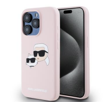 Karl Lagerfeld Liquid Silicone Double Heads Magsafe Zadní Kryt pro iPhone 15 Pro Pink obrázek