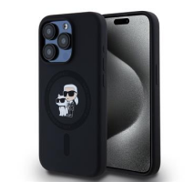 Karl Lagerfeld Liquid Silicone Karl and Choupette Magsafe Zadní Kryt pro iPhone 15 Pro Black obrázek