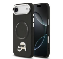 Karl Lagerfeld PU Karl and Choupette Heads Pins MagSafe Zadní Kryt pro iPhone Air Black obrázek