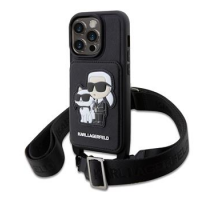 Karl Lagerfeld Saffiano Crossbody Karl and Choupette NFT Kryt pro iPhone 14 Pro Black obrázek