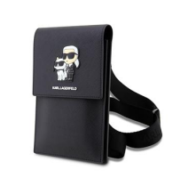 Karl Lagerfeld Saffiano Metal Logo NFT Wallet Phone Bag Black obrázek