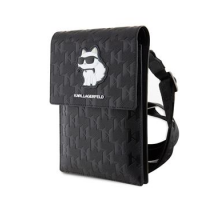 Karl Lagerfeld Saffiano Monogram Wallet Phone Bag Choupette NFT Black obrázek
