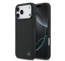 Mercedes Leather Large Lauer Leaves MagSafe Zadní Kryt pro iPhone 17 Pro Max Black obrázek