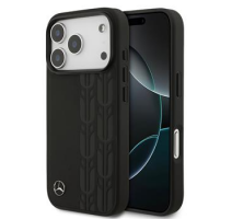 Mercedes Leather Lauer Leaves MagSafe Zadní Kryt pro iPhone 17 Pro Black obrázek