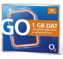 O2 SIM karta GO 1GB dat + 50 minut volání obrázek