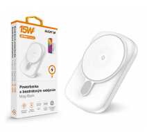 Powerbanka s bezdrátovým nabíjením ALIGATOR Mag-Bank, určeno pro Magsafe, 5000mAh, bílá obrázek