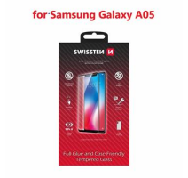 SKLO SWISSTEN FULL GLUE, COLOR FRAME, CASE FRIENDLY PRO SAMSUNG GALAXY A05 ČERNÉ obrázek
