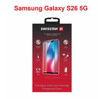 SKLO SWISSTEN FULL GLUE, COLOR FRAME, CASE FRIENDLY PRO SAMSUNG GALAXY S26 5G ČERNÉ obrázek