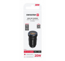 SWISSTEN CL ADAPTÉR PD USB-C PD + USB-A, 20W ČERNÝ  obrázek