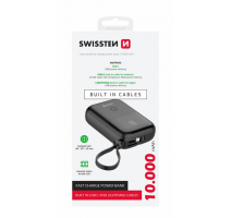 SWISSTEN POWER BANK 10000 mAh 22,5W S INTEGROVANÝMI KABELY  USB-C A LIGHTNING obrázek