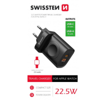 SWISSTEN SÍŤOVÝ ADAPTÉR 1xUSB-A, 1xUSB-C a  iWatch obrázek