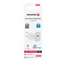 SWISSTEN SÍŤOVÝ ADAPTÉR EDGE GaN 1x USB-C PD 20W BÍLÝ obrázek