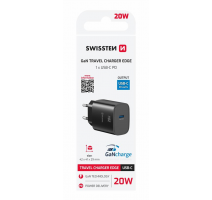 SWISSTEN SÍŤOVÝ ADAPTÉR EDGE GaN 1x USB-C PD 20W ČERNÝ obrázek