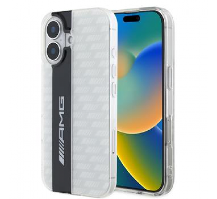 AMG Carbon Pattern Zadní Kryt pro iPhone 16 White