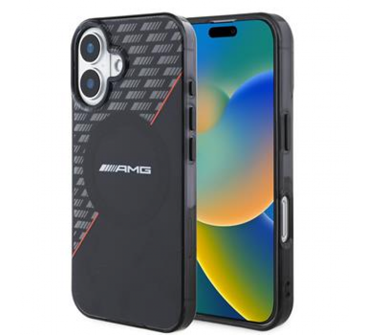 AMG Rhombs MagSafe Zadní Kryt pro iPhone 16 Black/Red