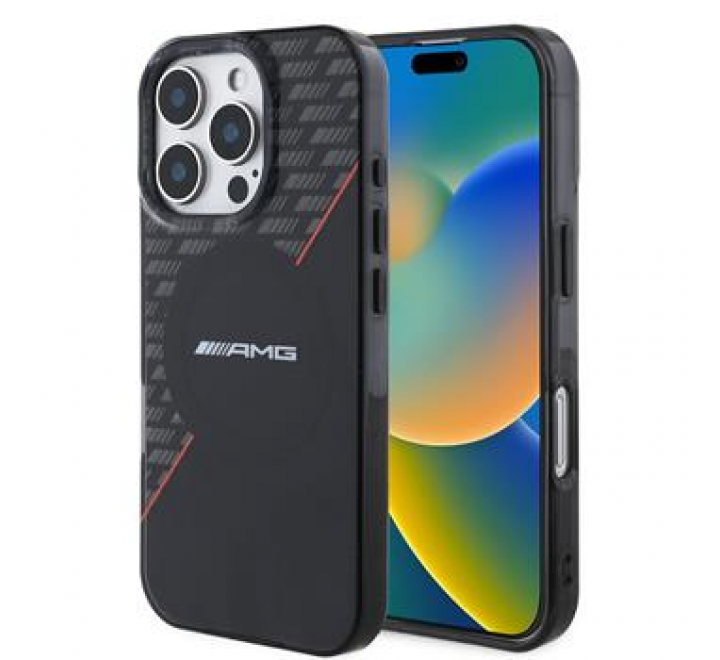 AMG Rhombs MagSafe Zadní Kryt pro iPhone 16 Pro Max Black/Red
