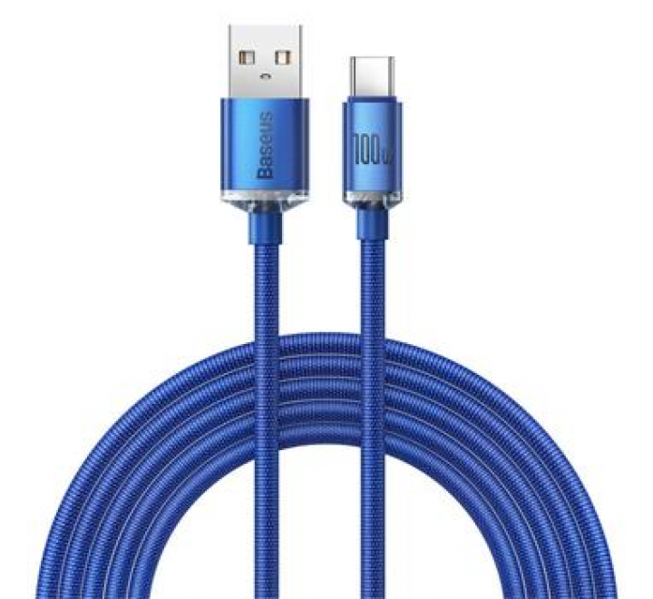 Baseus CAJY000503 Crystal Shine Series Datový Kabel USB - USB-C 100W 2m Blue