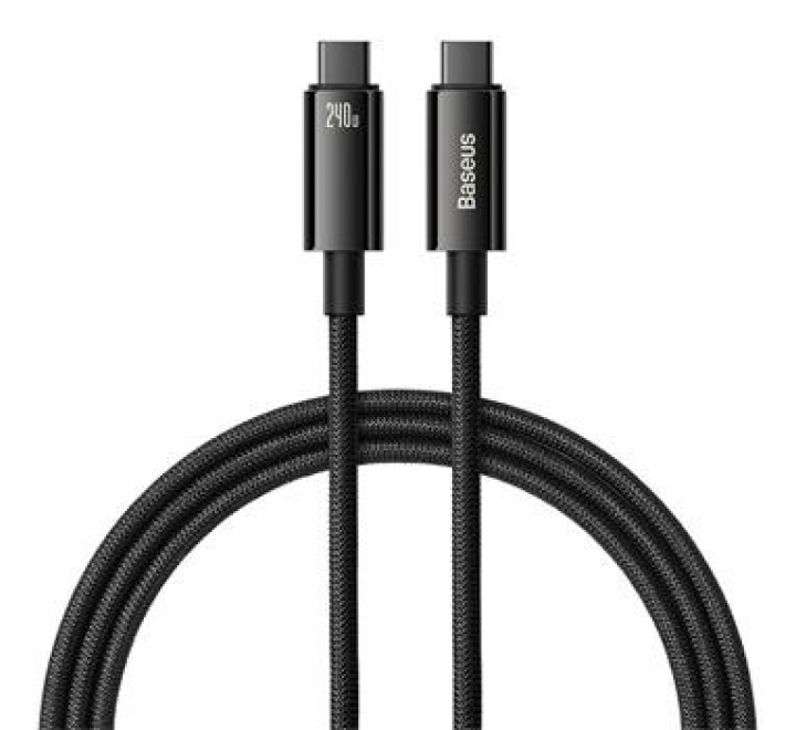 Baseus CAWJ040101 Tungsten Gold Fast Charging Datový Kabel USB-C - USB-C 240W 2m Black