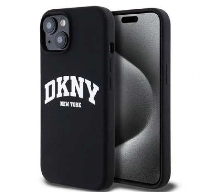 DKNY Liquid Silicone Arch Logo MagSafe Zadní Kryt pro iPhone 14 Black