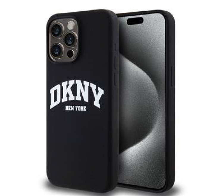 DKNY Liquid Silicone Arch Logo MagSafe Zadní Kryt pro iPhone 14 Pro Max Black