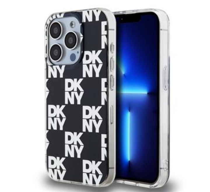 DKNY PC/TPU Checkered Pattern Zadní Kryt pro iPhone 15 Pro Max Black