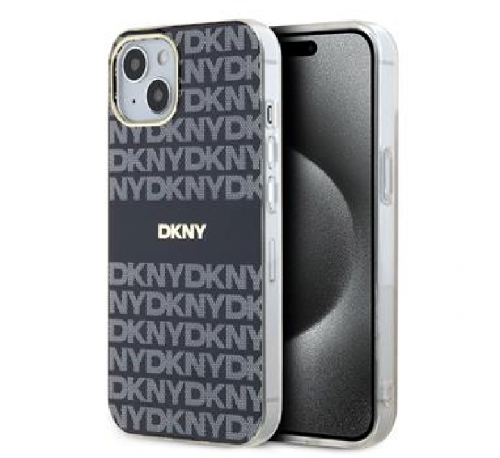 DKNY PC/TPU Repeat Pattern Tonal Stripe Magsafe Zadní Kryt pro iPhone 13 Black