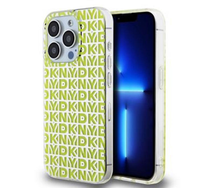 DKNY PC/TPU Repeat Pattern Zadní Kryt pro iPhone 15 Pro Yellow