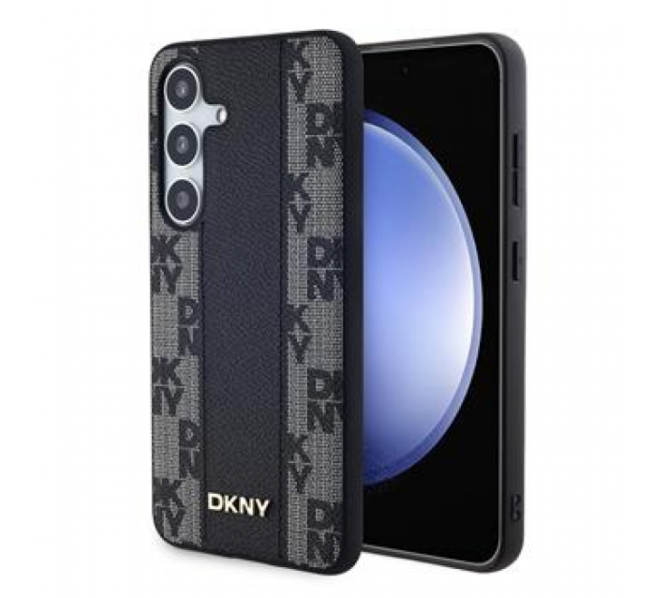 DKNY PU Leather Checkered Pattern Magsafe Zadní Kryt pro Samsung Galaxy S24+ Black