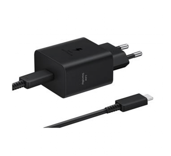 EP-T4511XBE Samsung USB-C 45W Cestovní nabíječka + USB-C Datový Kabel Black (Pošk. Balení)