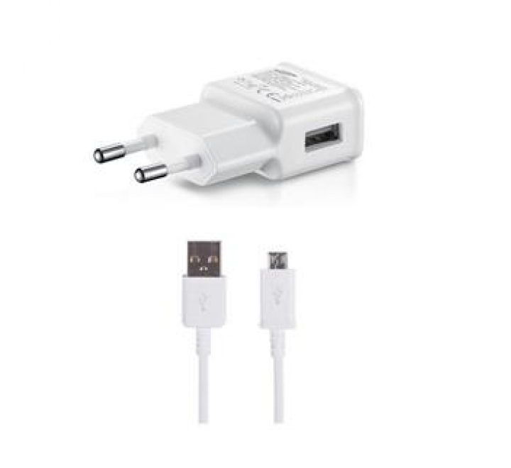 EP-TA200EWE + ECB-DU4EWE Samsung 15W Cestovní nabíječka + microUSB Datový Kabel White (OOB Bulk)