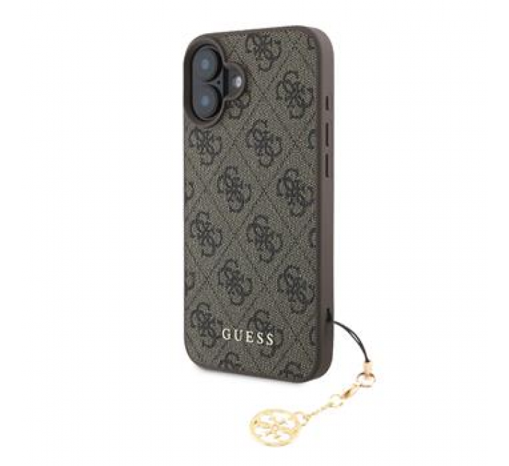 Guess 4G Charm Zadní Kryt pro iPhone 16 Plus Tone on Tone Brown