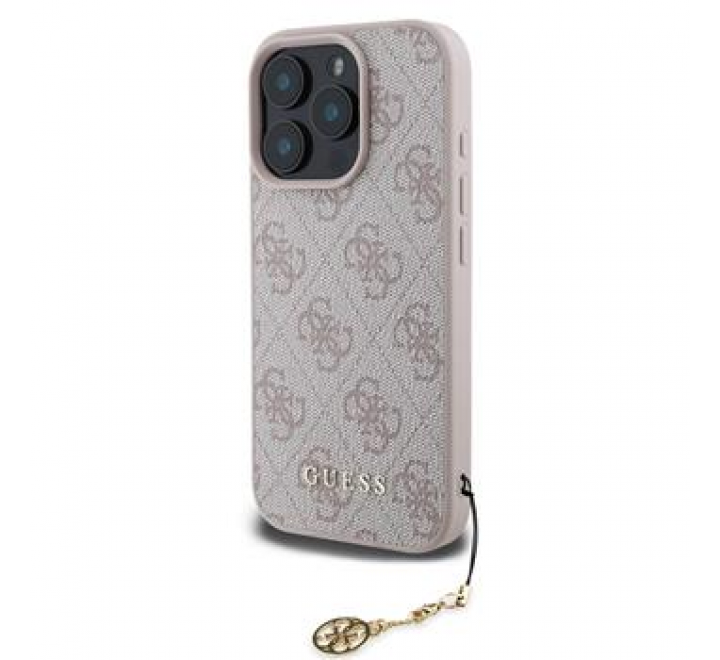 Guess 4G Charm Zadní Kryt pro iPhone 16 Pro Tone on Tone Pink