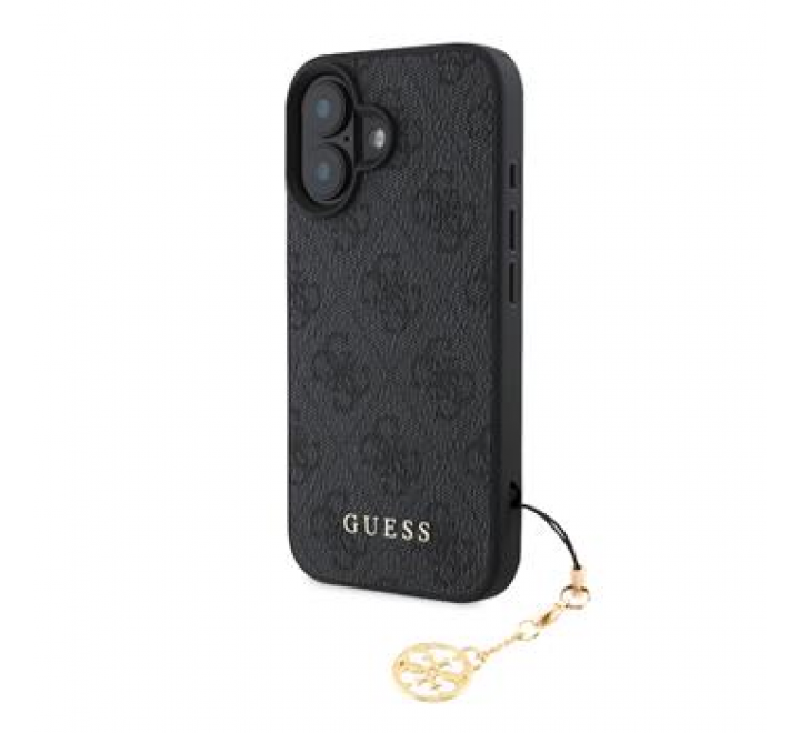Guess 4G Charm Zadní Kryt pro iPhone 16 Tone on Tone Grey