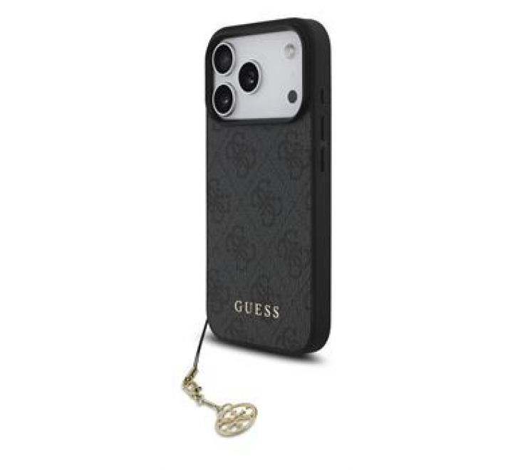 Guess 4G Charm Zadní Kryt pro iPhone 17 Pro Tone on Tone Grey