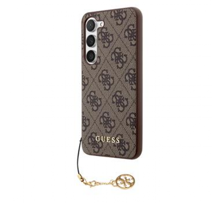 Guess 4G Charms Zadní Kryt pro Samsung Galaxy S23 Brown
