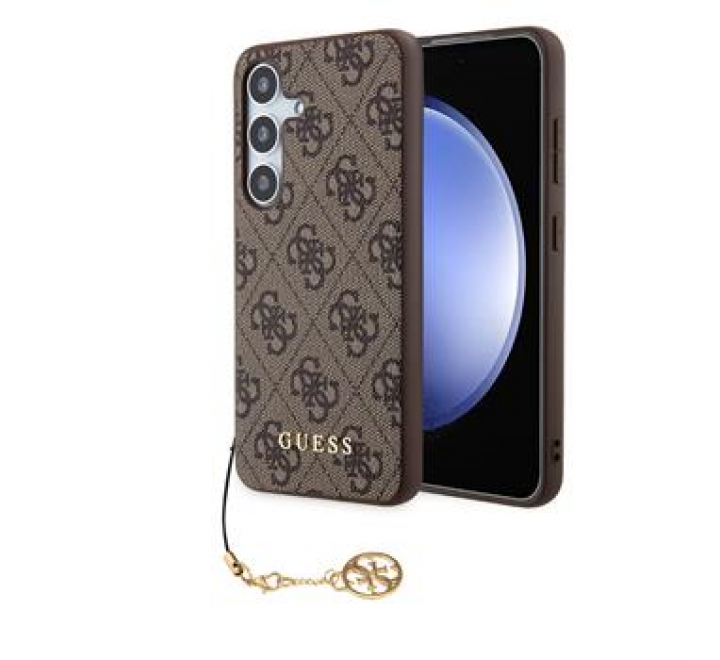 Guess 4G Charms Zadní Kryt pro Samsung Galaxy S24 Brown