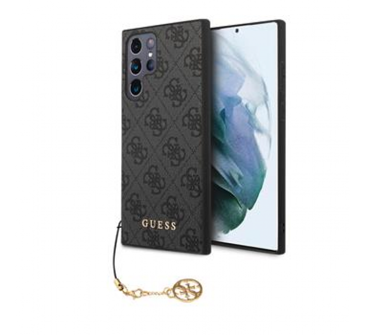 Guess 4G Charms Zadní Kryt pro Samsung Galaxy S24 Ultra Grey