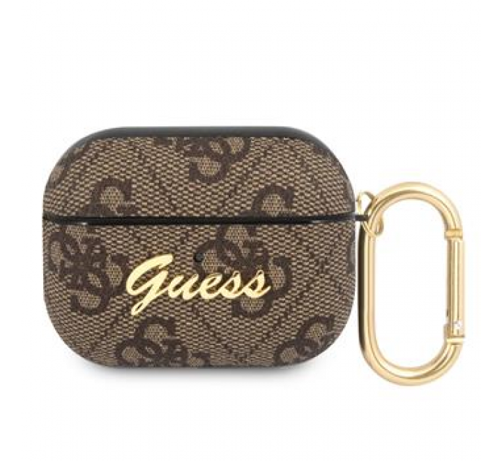 Guess 4G Script PC/PU Pouzdro pro Airpods Pro Brown
