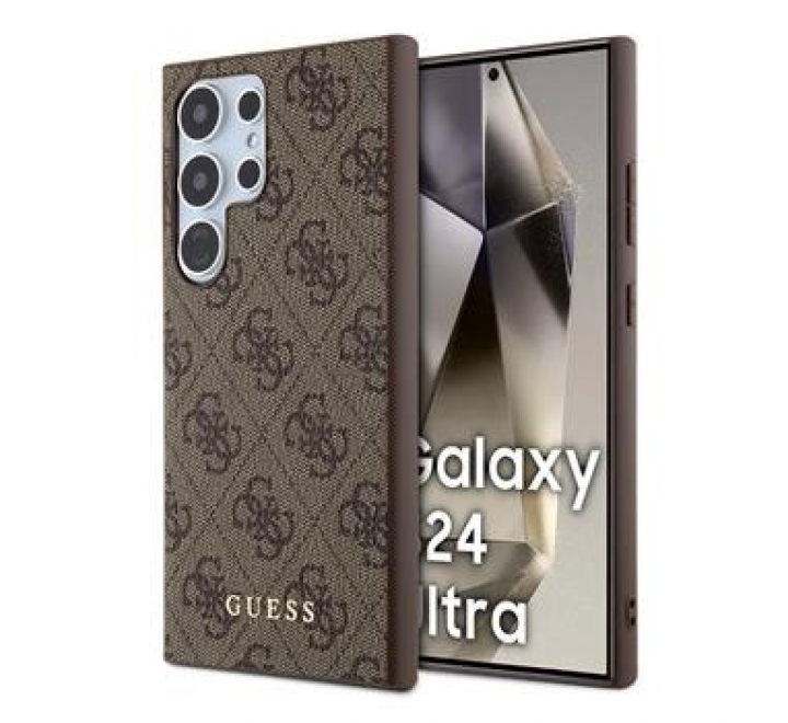 Guess 4G Zadní Kryt pro Samsung Galaxy S24 Ultra Brown