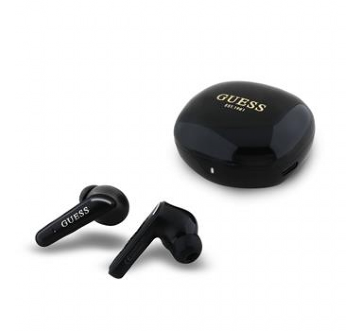 Guess Glossy Classic Logo TWS Bezdrátová Sluchátka Black