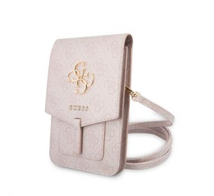 Guess PU 4G Metal Logo Phone Bag Pink