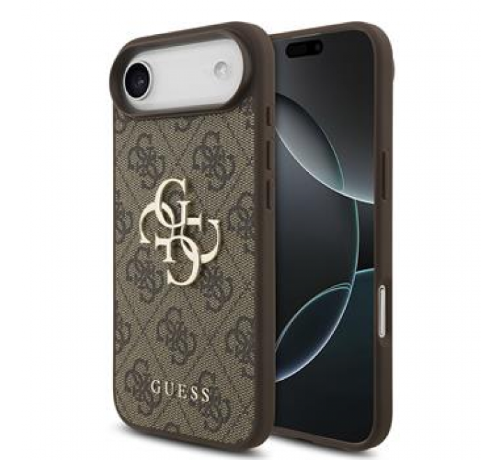 Guess PU 4G Metal Logo Zadní Kryt pro iPhone Air Brown
