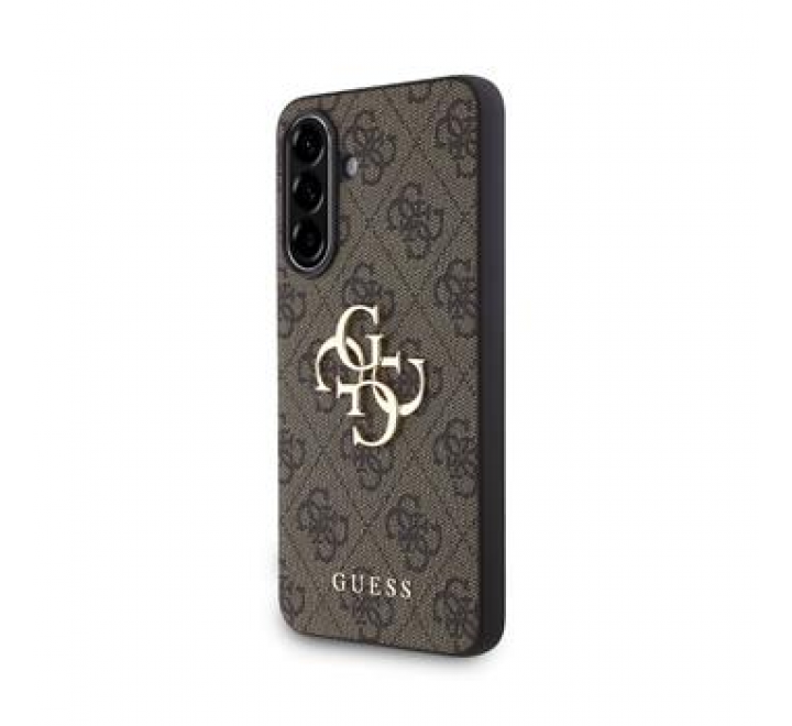 Guess PU 4G Metal Logo Zadní Kryt pro Samsung Galaxy A36 Brown
