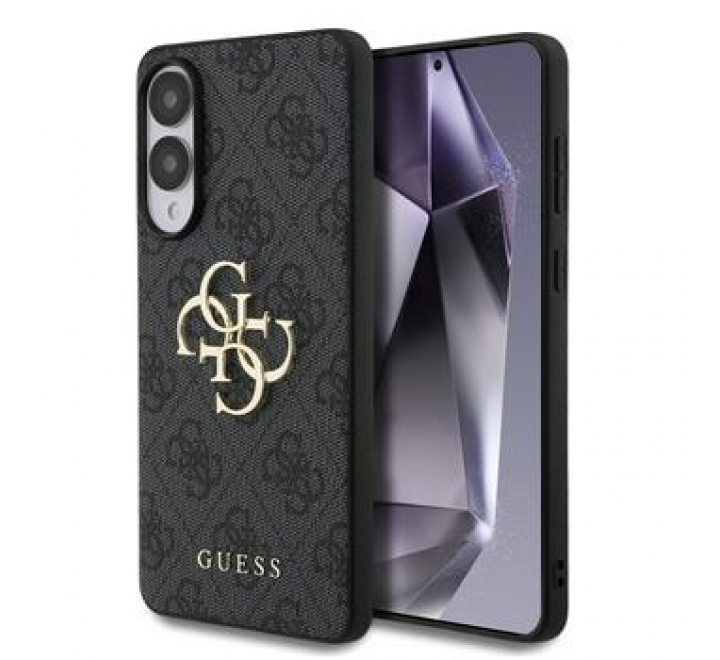 Guess PU 4G Metal Logo Zadní Kryt pro Samsung Galaxy S25 Edge Grey