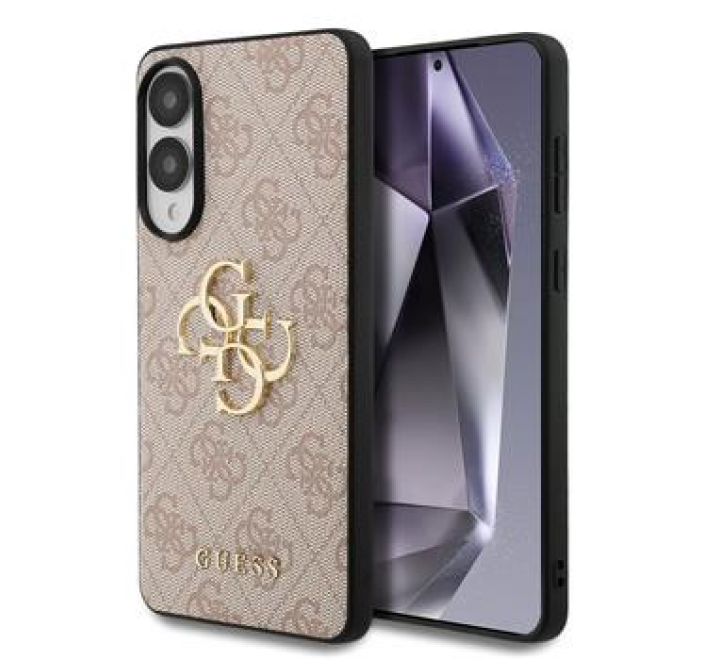 Guess PU 4G Metal Logo Zadní Kryt pro Samsung Galaxy S25 Edge Pink