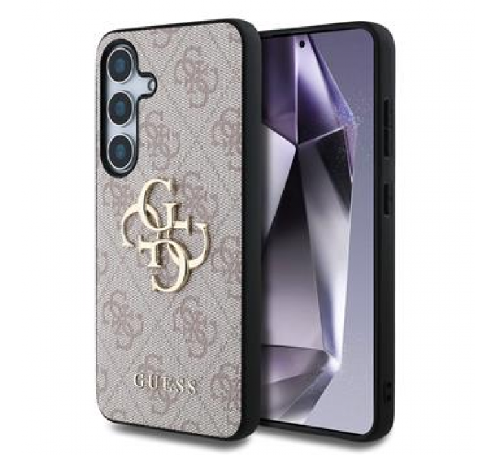 Guess PU 4G Metal Logo Zadní Kryt pro Samsung Galaxy S25+ Pink